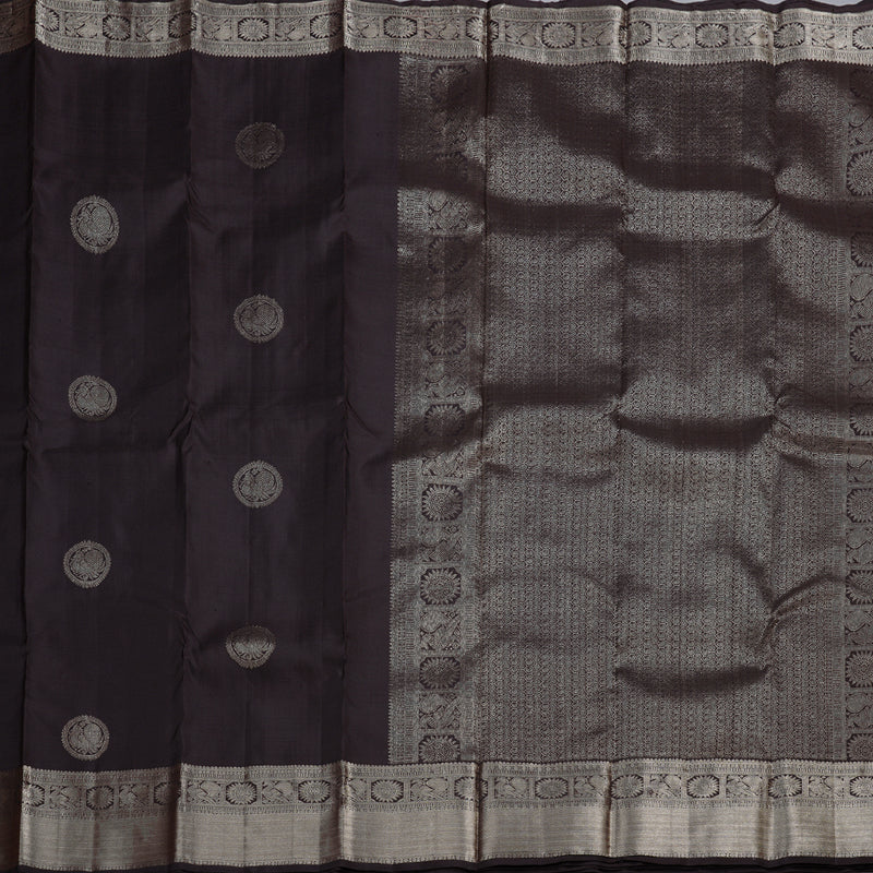 Hayagrivas Dark Brown Handloom Kanjivaram Silk Saree KBD1548A1-2