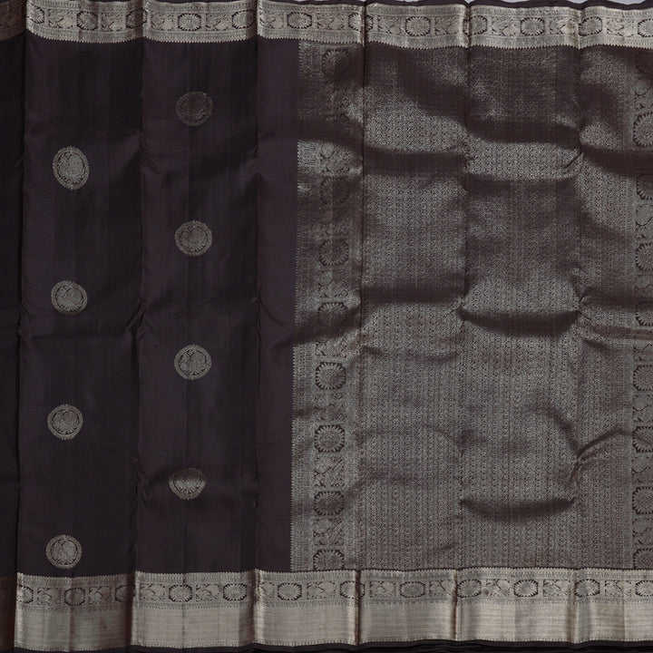 Hayagrivas Dark Brown Handloom Kanjivaram Silk Saree KBD1548A1-2