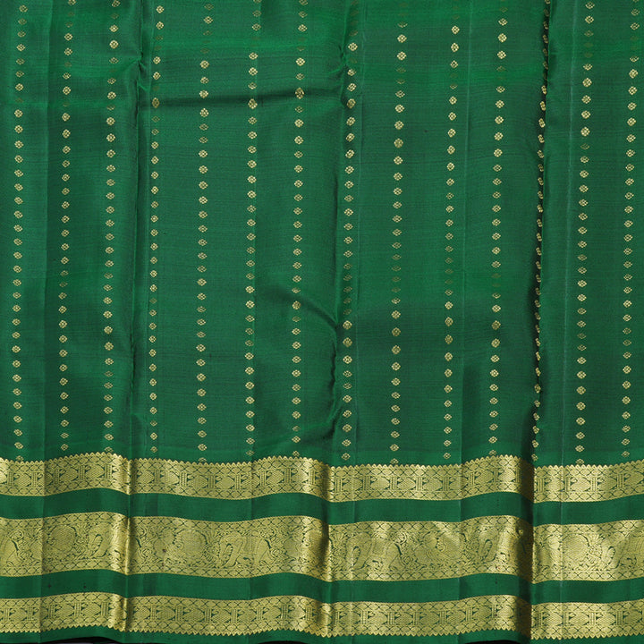 Hayagrivas Plum Purple Handloom Kanjivaram Silk Saree with Dark Green Border KBD1548A12-1