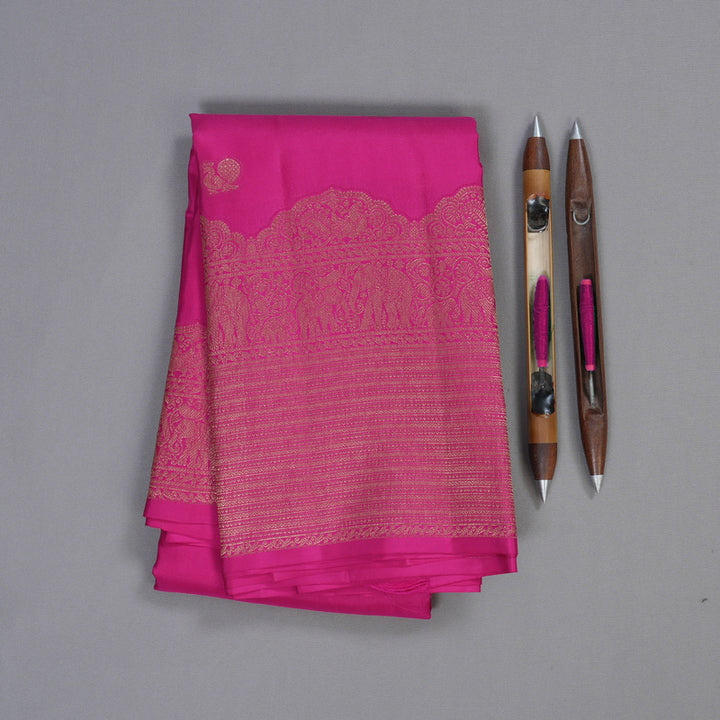 Hayagrivas Pink Handloom Kanjivaram Silk Saree KBD1548A13-4