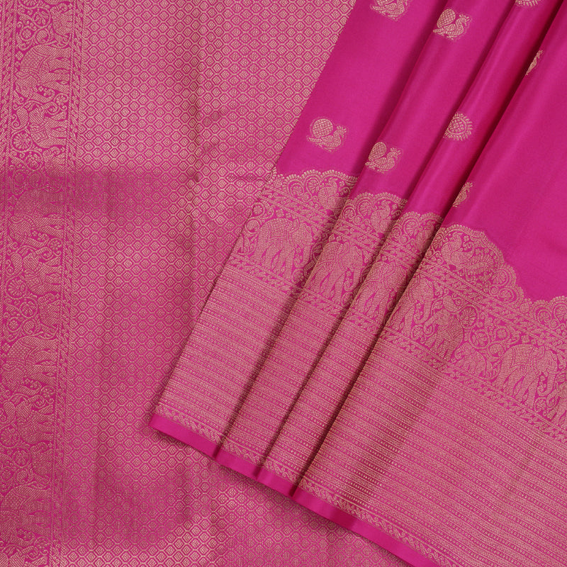 Hayagrivas Pink Handloom Kanjivaram Silk Saree KBD1548A13-4