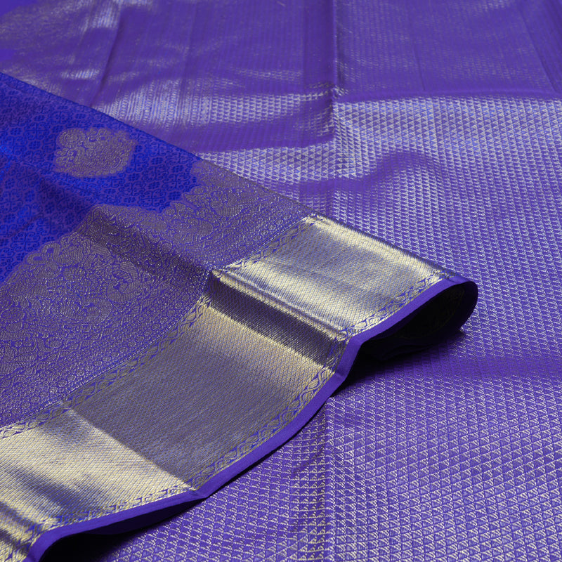 Hayagrivas Blue Handloom Kanjivaram Silk Saree KBD1548A17-4