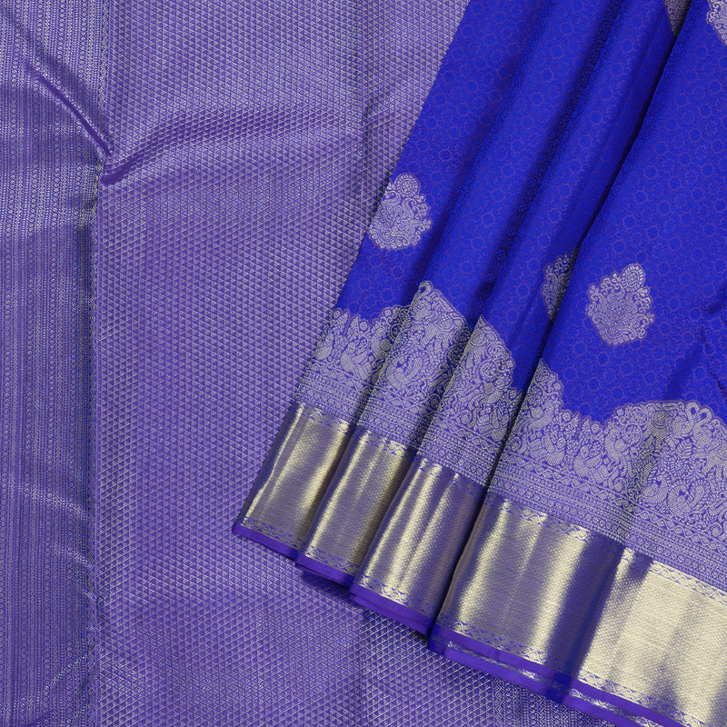 Hayagrivas Blue Handloom Kanjivaram Silk Saree KBD1548A17-4