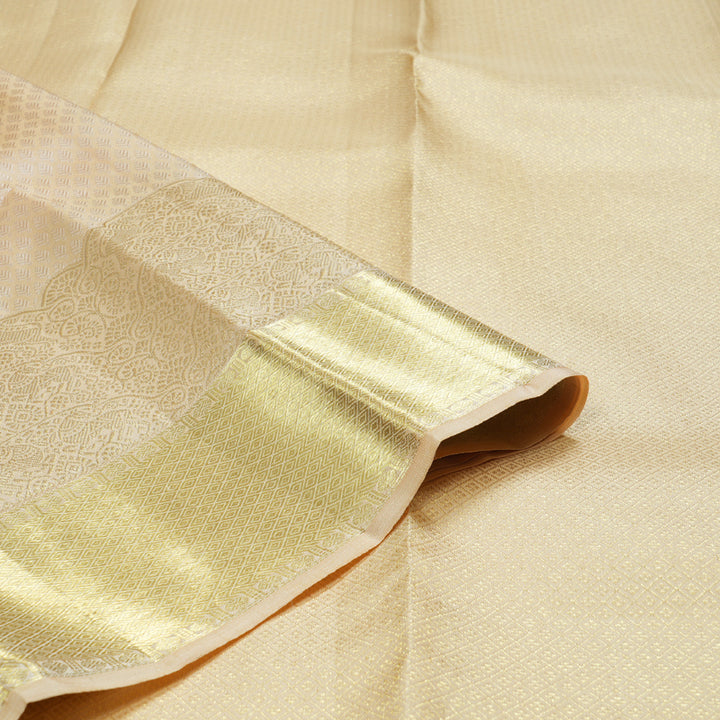 Hayagrivas Sandal Beige Handloom Kanjivaram Silk Saree KBD1548A17-5