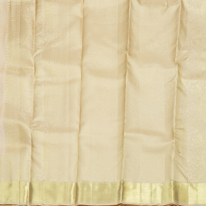 Hayagrivas Sandal Beige Handloom Kanjivaram Silk Saree KBD1548A17-5