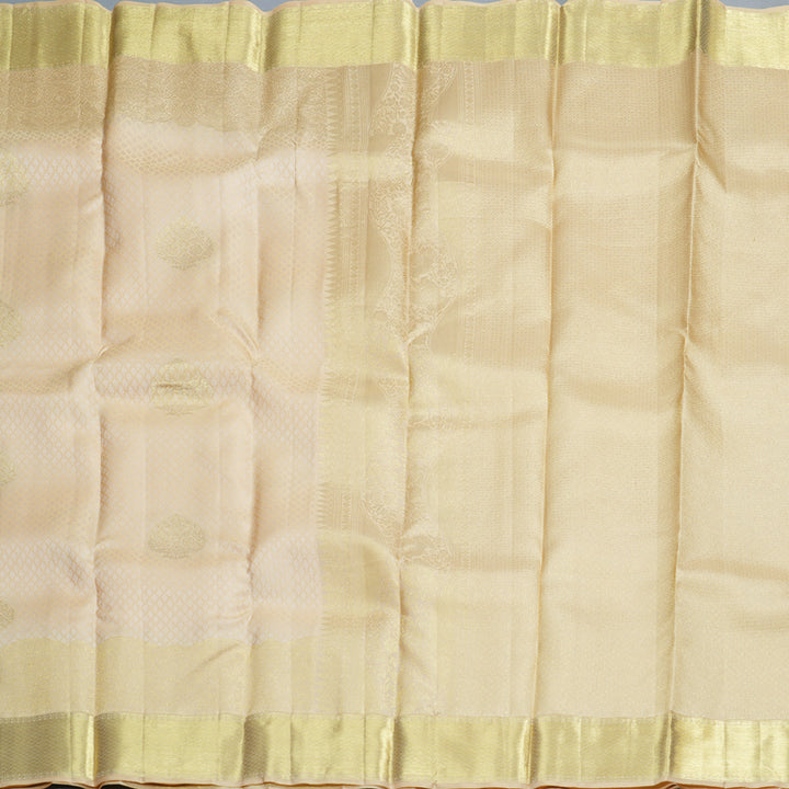 Hayagrivas Sandal Beige Handloom Kanjivaram Silk Saree KBD1548A17-5