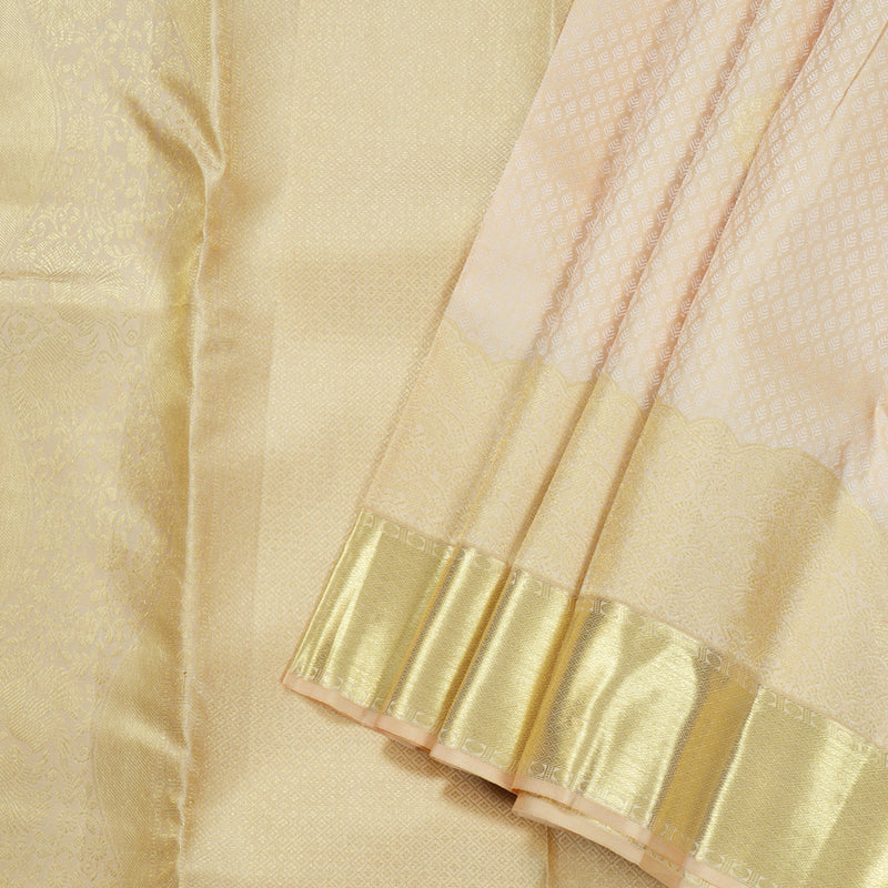 Hayagrivas Sandal Beige Handloom Kanjivaram Silk Saree KBD1548A17-5