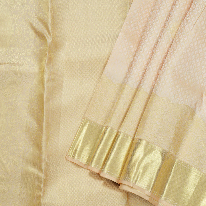 Hayagrivas Sandal Beige Handloom Kanjivaram Silk Saree KBD1548A17-5