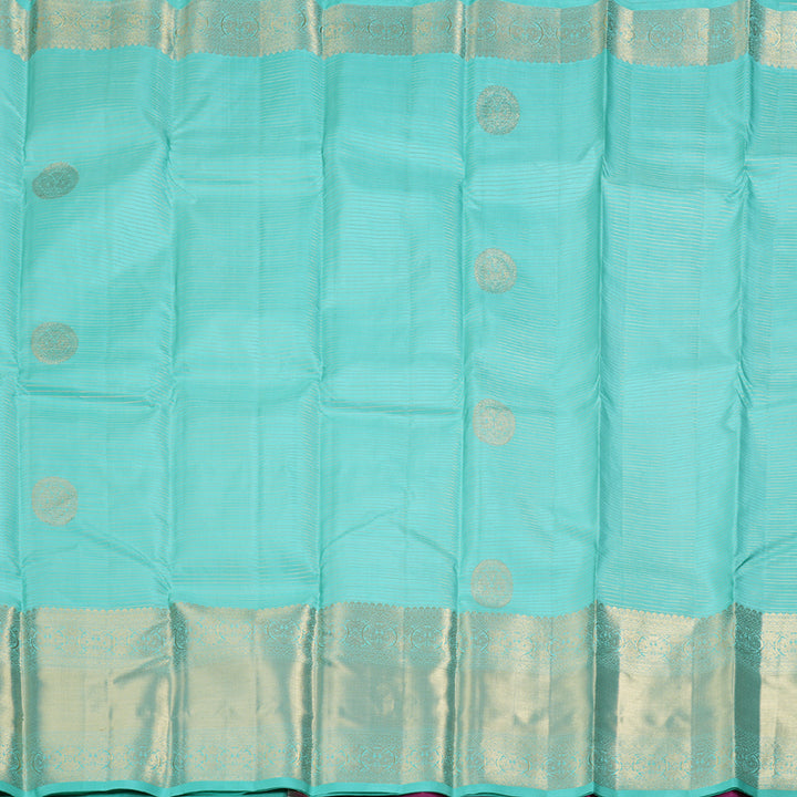 Hayagrivas Mild Teal Blue Handloom Kanjivaram Silk Saree KBD1548A4-1