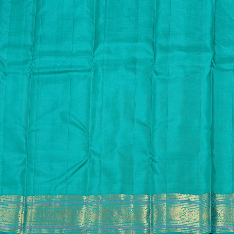 Hayagrivas Blue Handloom Kanjivaram Silk Saree with Sea Blue Border KBD1548A5-1