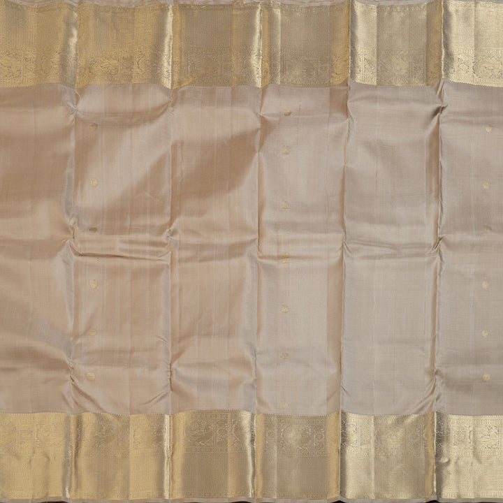 Hayagrivas Sandal Beige Handloom Kanjivaram Silk Saree KBD1548A6-1