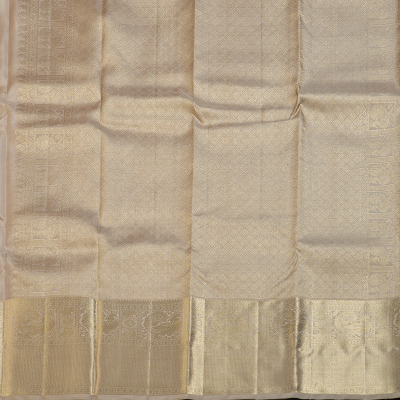 Hayagrivas Sandal Beige Handloom Kanjivaram Silk Saree KBD1548A6-1