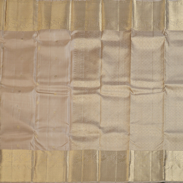 Hayagrivas Sandal Beige Handloom Kanjivaram Silk Saree KBD1548A6-1