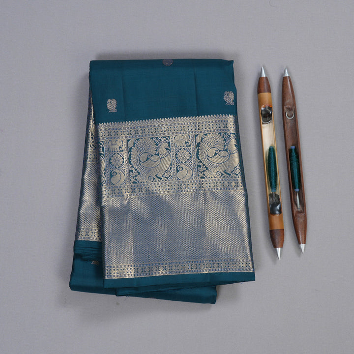 Hayagrivas Cobalt Blue Handloom Kanjivaram Silk Saree KBD1548A6-5