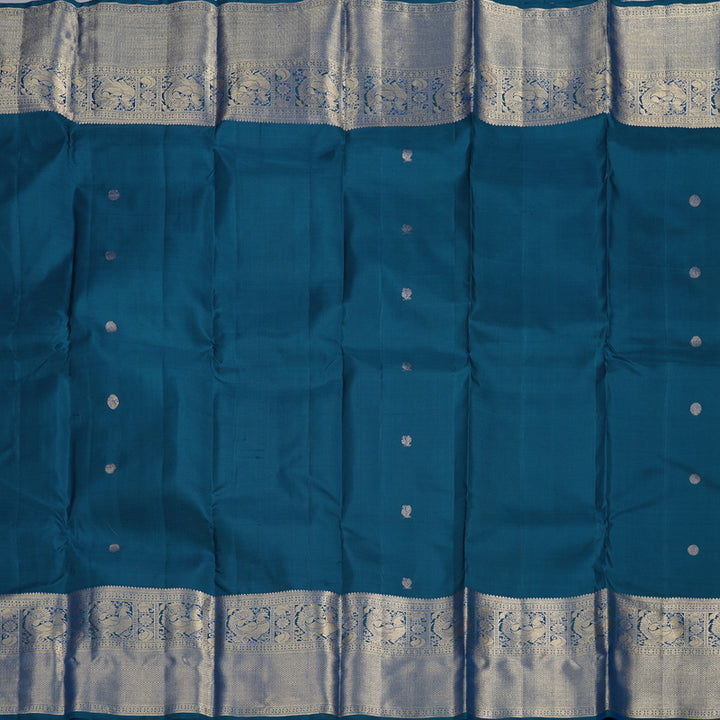 Hayagrivas Cobalt Blue Handloom Kanjivaram Silk Saree KBD1548A6-5