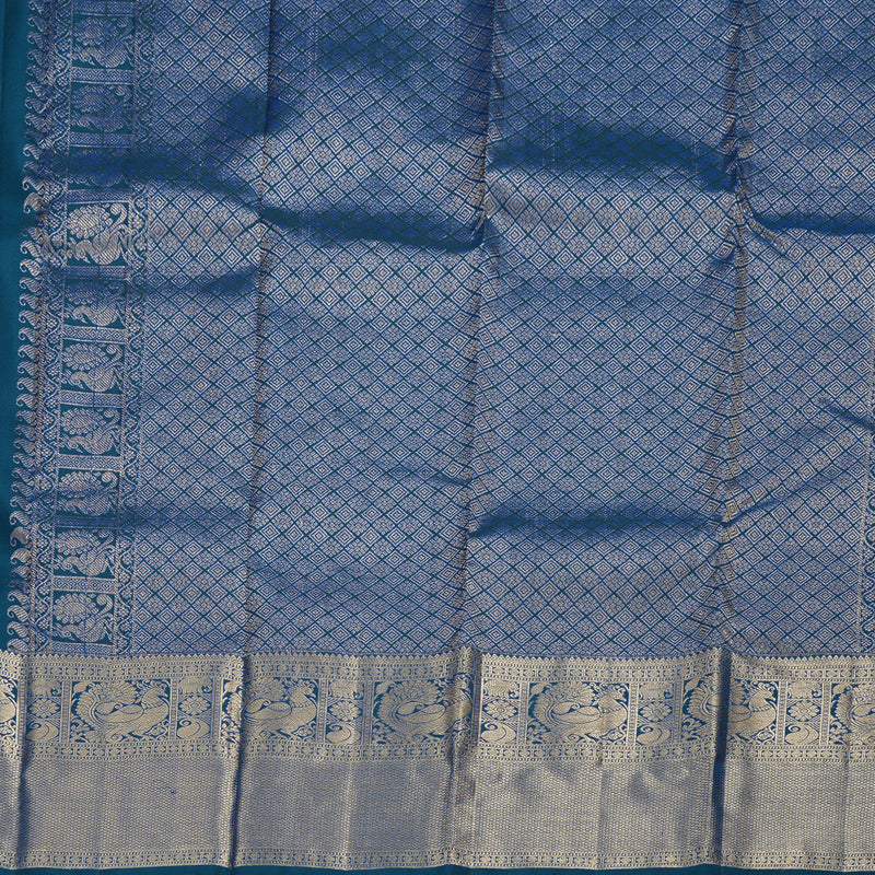 Hayagrivas Cobalt Blue Handloom Kanjivaram Silk Saree KBD1548A6-5