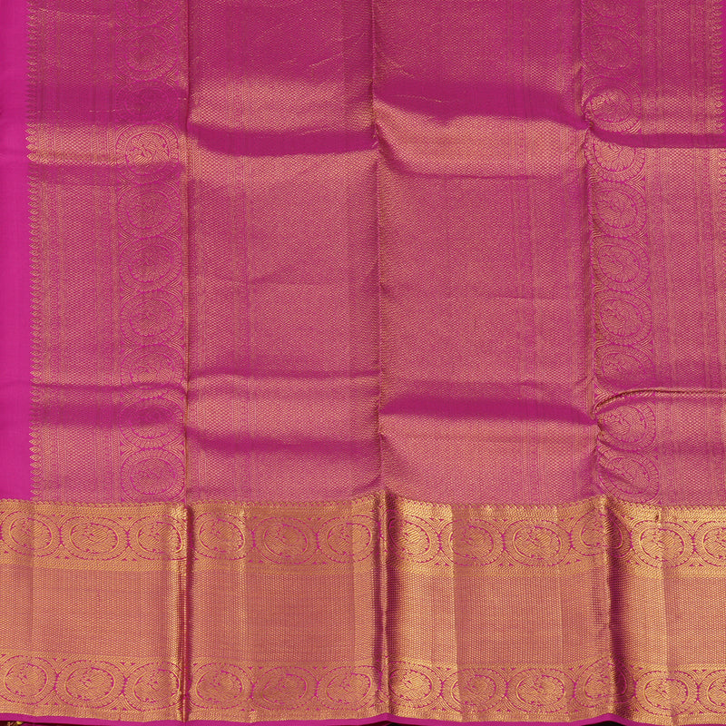 Hayagrivas Handloom Kanjivaram Silk Saree in Lustrous Rani Pink KBD1548A6-6