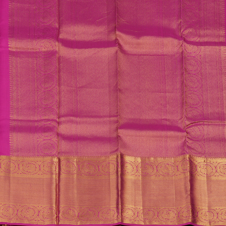 Hayagrivas Handloom Kanjivaram Silk Saree in Lustrous Rani Pink KBD1548A6-6