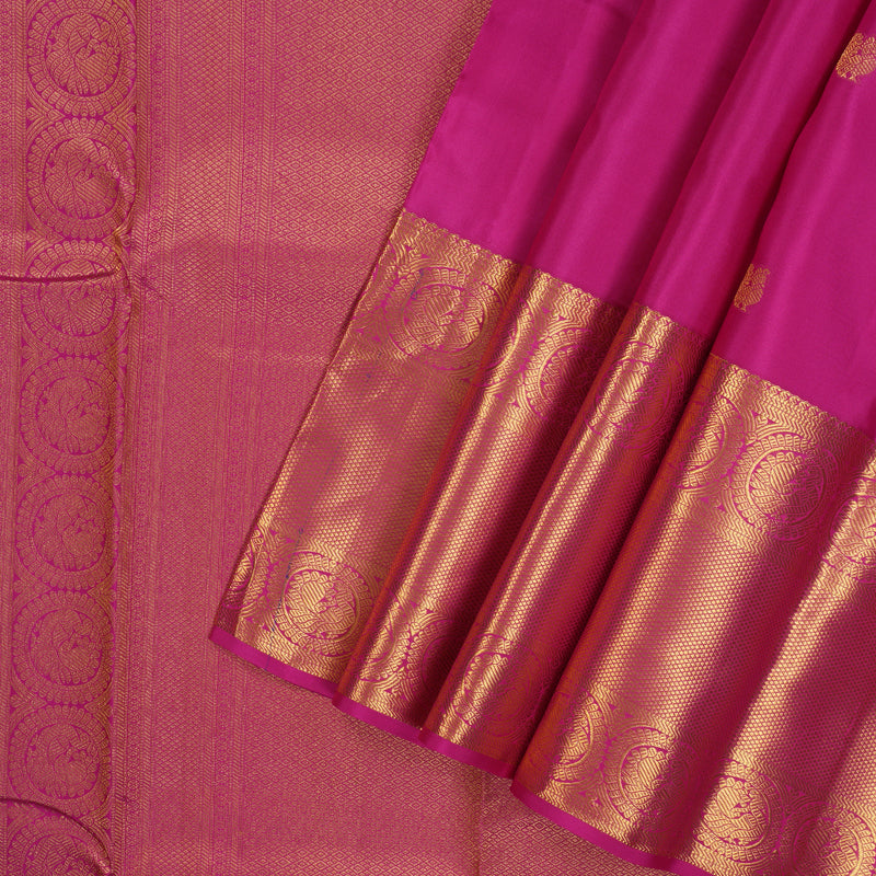 Hayagrivas Handloom Kanjivaram Silk Saree in Lustrous Rani Pink KBD1548A6-6