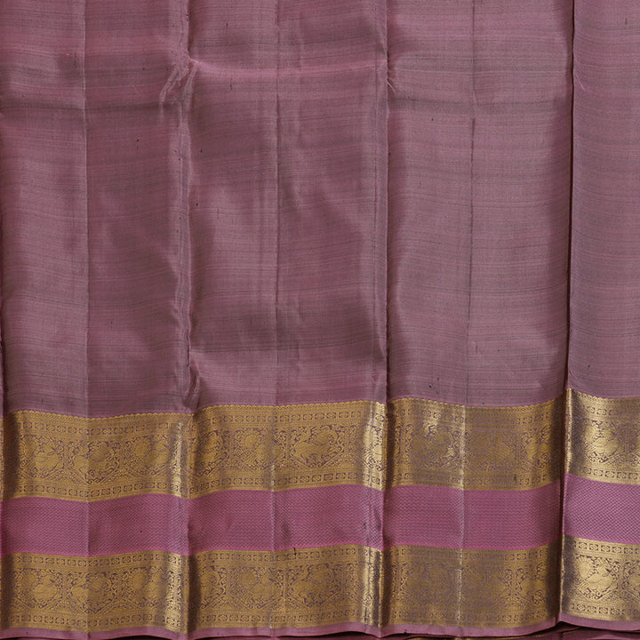 Hayagrivas Gorgeous Bottle Green Handloom Kanjivaram Silk Saree with Rosewood Pink Border KBD1548A8-1