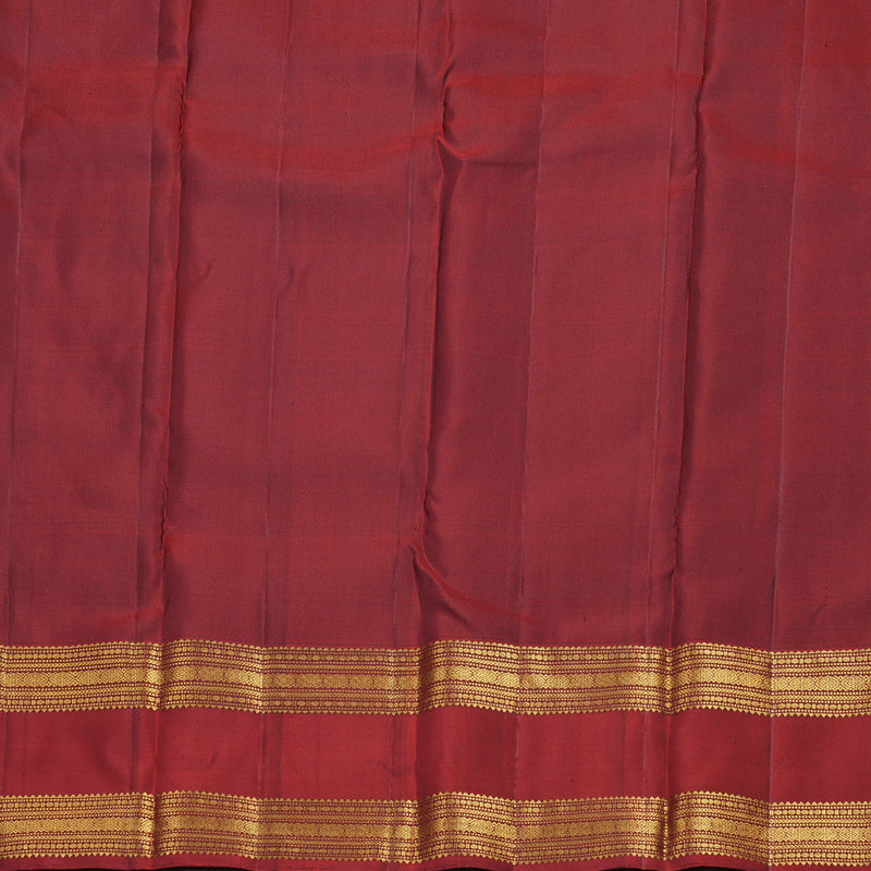 Hayagrivas Grey Handloom Kanjivaram Silk Saree with Wine Red Border KBD1548A9-1