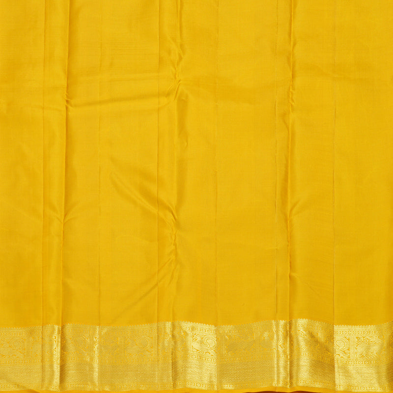 Hayagrivas Blue Handloom Kanjivaram Silk Saree with Yellow Border KBD1549A11-1