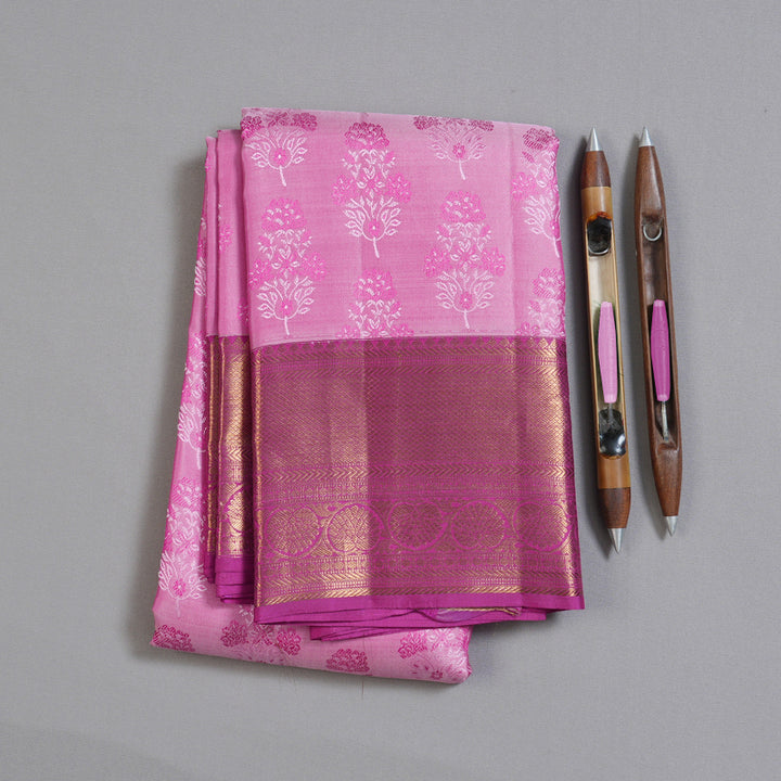 Hayagrivas Rose Pink Handloom Kanjivaram Silk Saree with Pink Border KBD1549A2-2