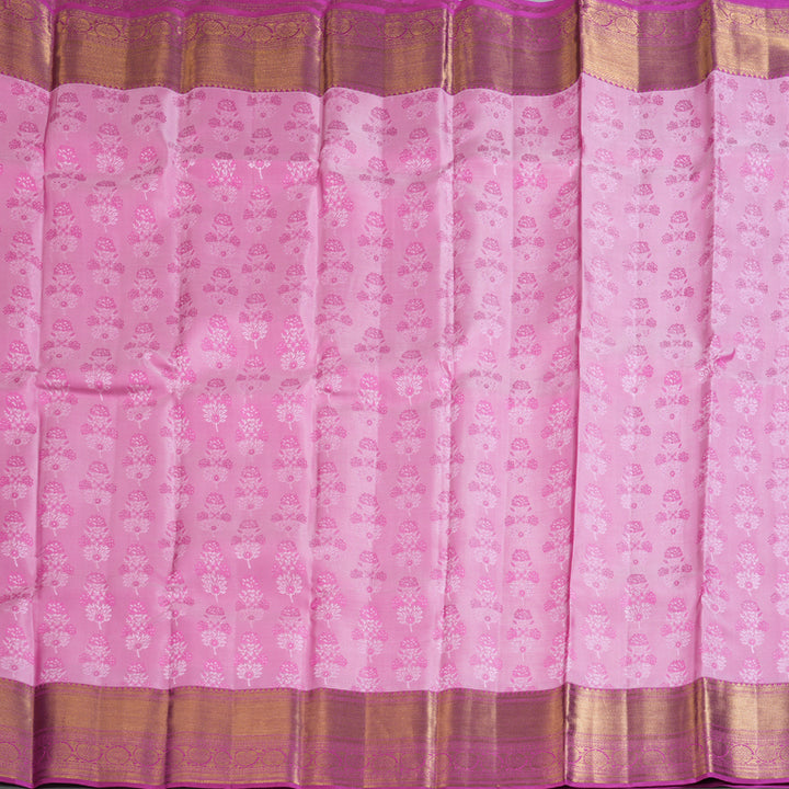 Hayagrivas Rose Pink Handloom Kanjivaram Silk Saree with Pink Border KBD1549A2-2