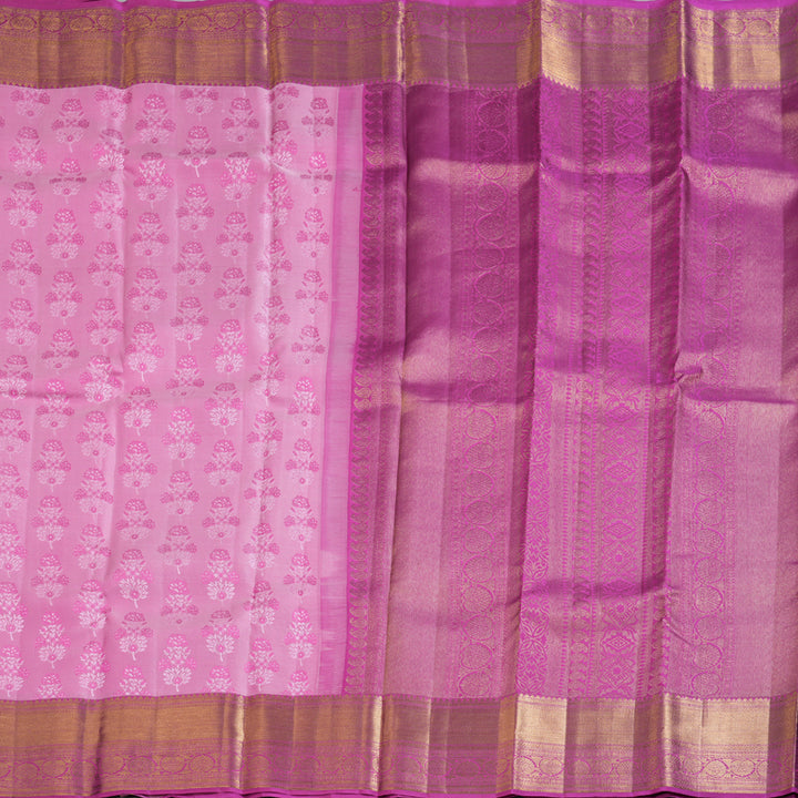 Hayagrivas Rose Pink Handloom Kanjivaram Silk Saree with Pink Border KBD1549A2-2