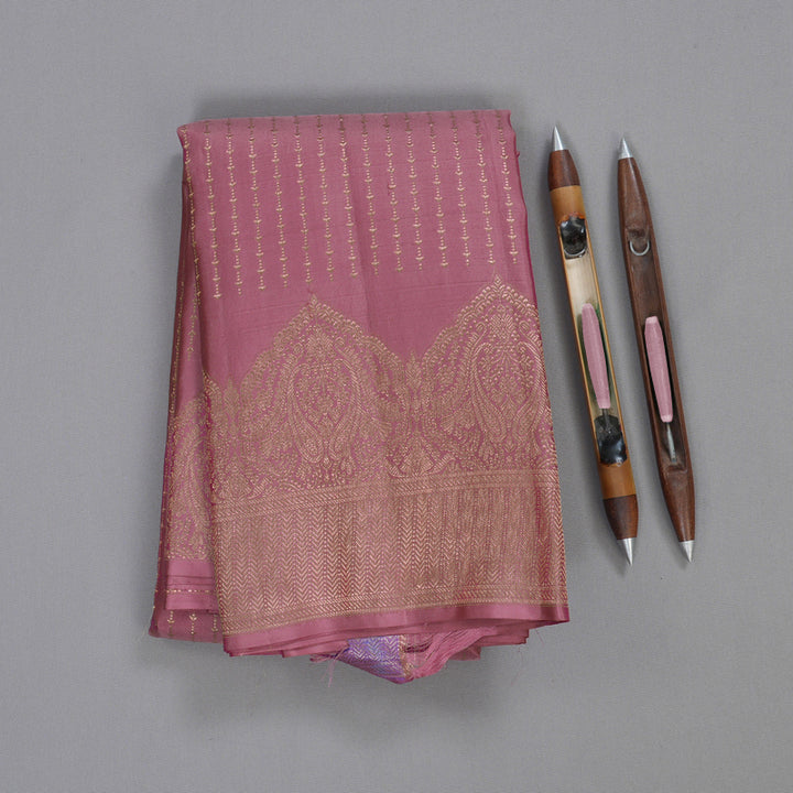 Hayagrivas Rosewood Pink Handloom Kanjivaram Silk Saree KBD1549A4-6
