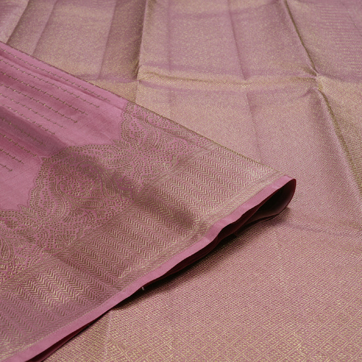 Hayagrivas Rosewood Pink Handloom Kanjivaram Silk Saree KBD1549A4-6