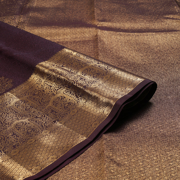 Hayagrivas Dark Brown Handloom Kanjivaram Silk Saree KBD1549A5-2