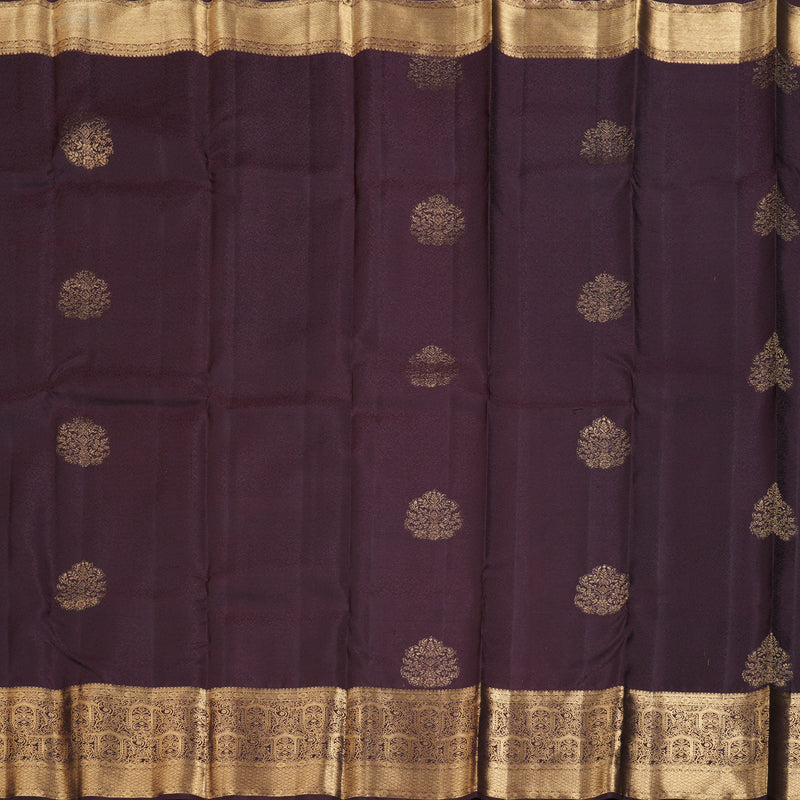Hayagrivas Dark Brown Handloom Kanjivaram Silk Saree KBD1549A5-2