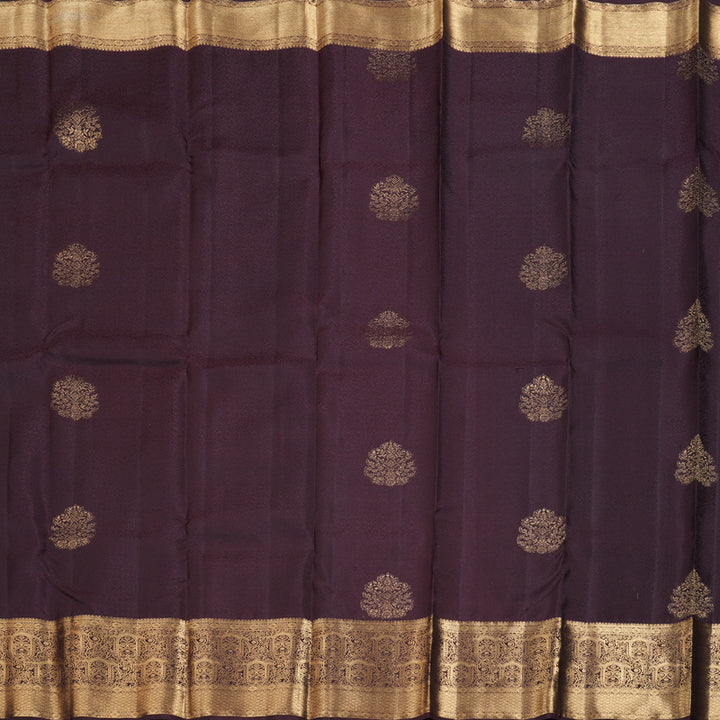 Hayagrivas Dark Brown Handloom Kanjivaram Silk Saree KBD1549A5-2
