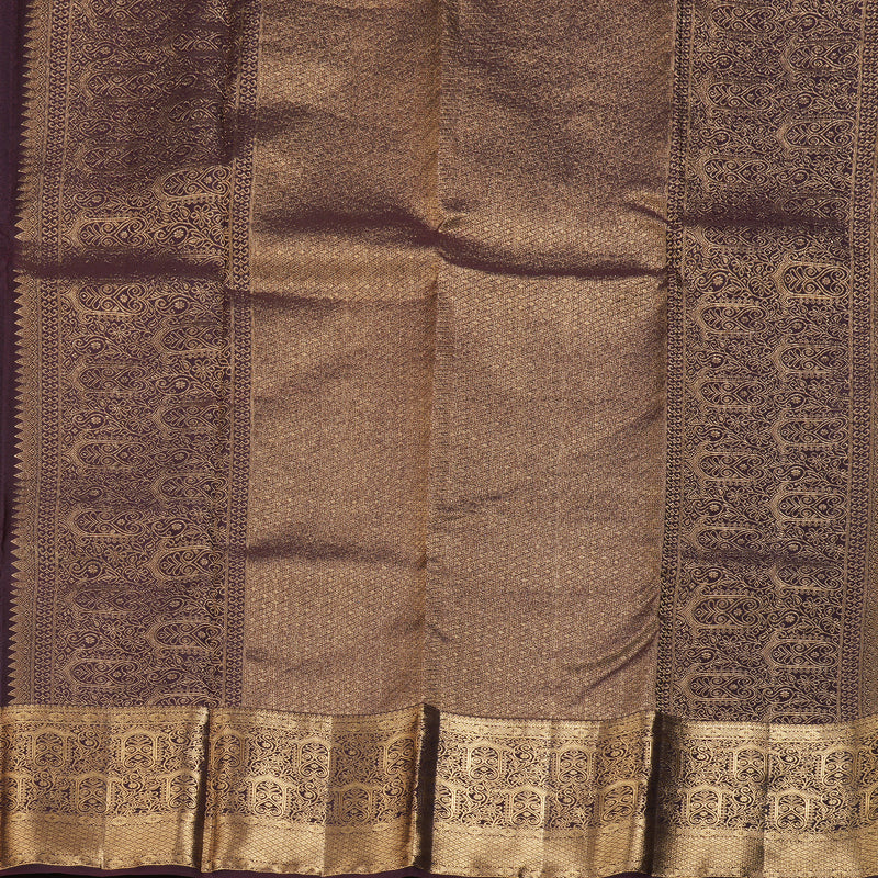 Hayagrivas Dark Brown Handloom Kanjivaram Silk Saree KBD1549A5-2
