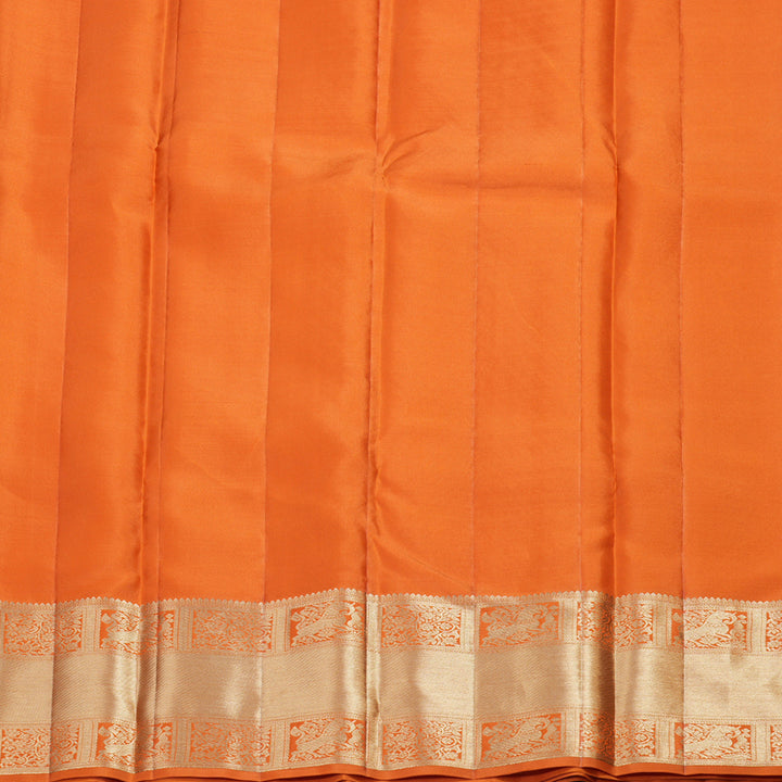 Hayagrivas Orange Handloom Kanjivaram Silk Saree KBD1549A5-6