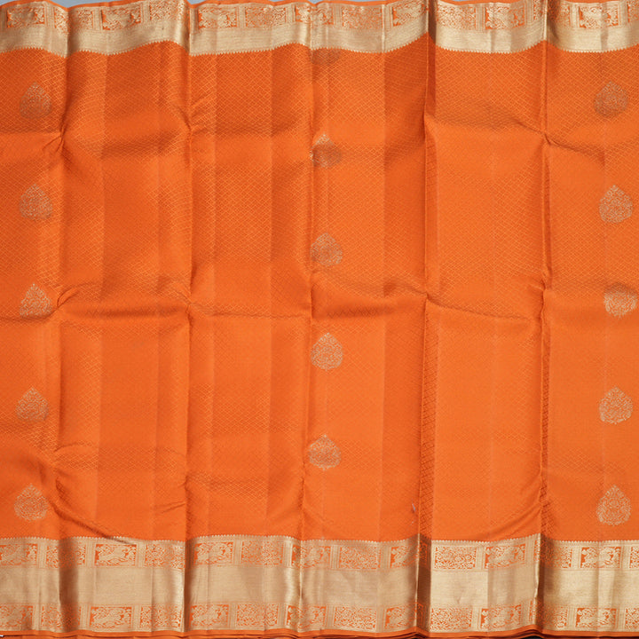 Hayagrivas Orange Handloom Kanjivaram Silk Saree KBD1549A5-6