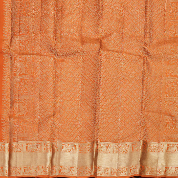 Hayagrivas Orange Handloom Kanjivaram Silk Saree KBD1549A5-6