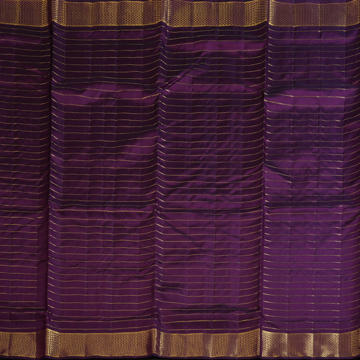 Hayagrivas Dark Purple Handloom Kanjivaram Ten Yards Madisar Silk Saree KBD1550A5-1