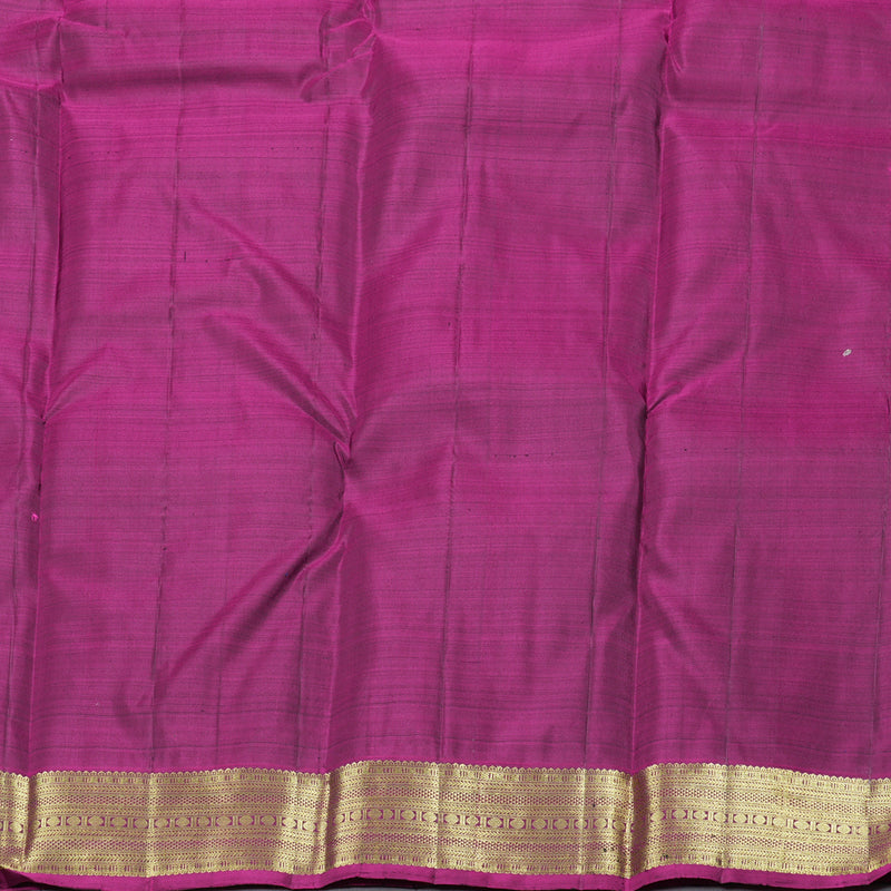 Hayagrivas Bottle Green Handloom Kanjivaram Silk Saree with Purple Border KBD1551A10-3