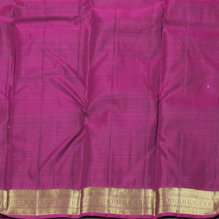 Hayagrivas Bottle Green Handloom Kanjivaram Silk Saree with Purple Border KBD1551A10-3