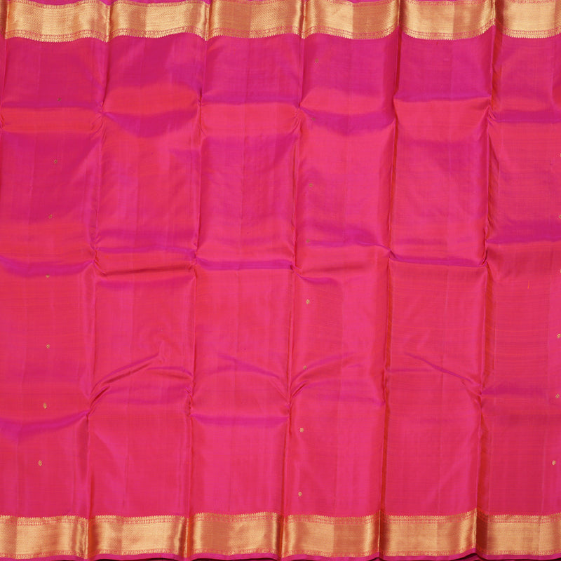 Hayagrivas Handloom Kanjivaram Silk Saree in Mesmerizing Orangish Pink KBD1551A2-1