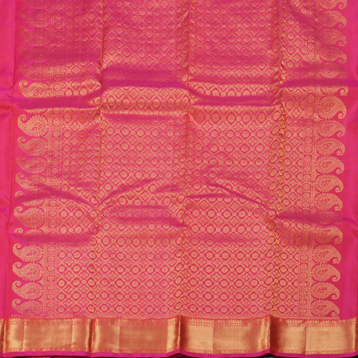 Hayagrivas Handloom Kanjivaram Silk Saree in Mesmerizing Orangish Pink KBD1551A2-1