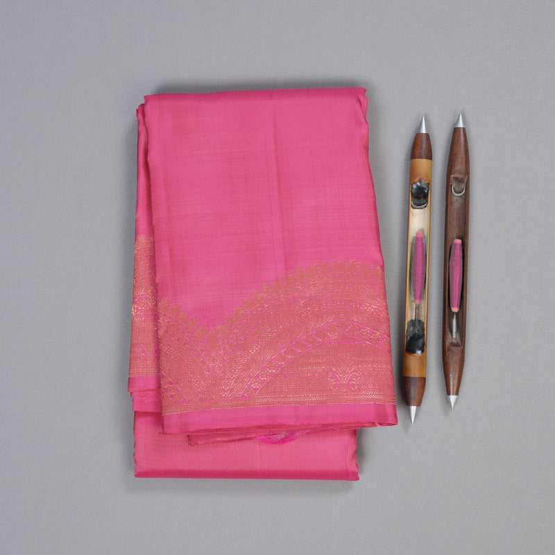 Hayagrivas Rose Pink Handloom Kanjivaram Silk Saree KBD1551A6-3