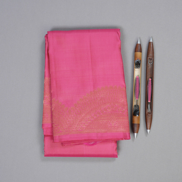 Hayagrivas Rose Pink Handloom Kanjivaram Silk Saree KBD1551A6-3