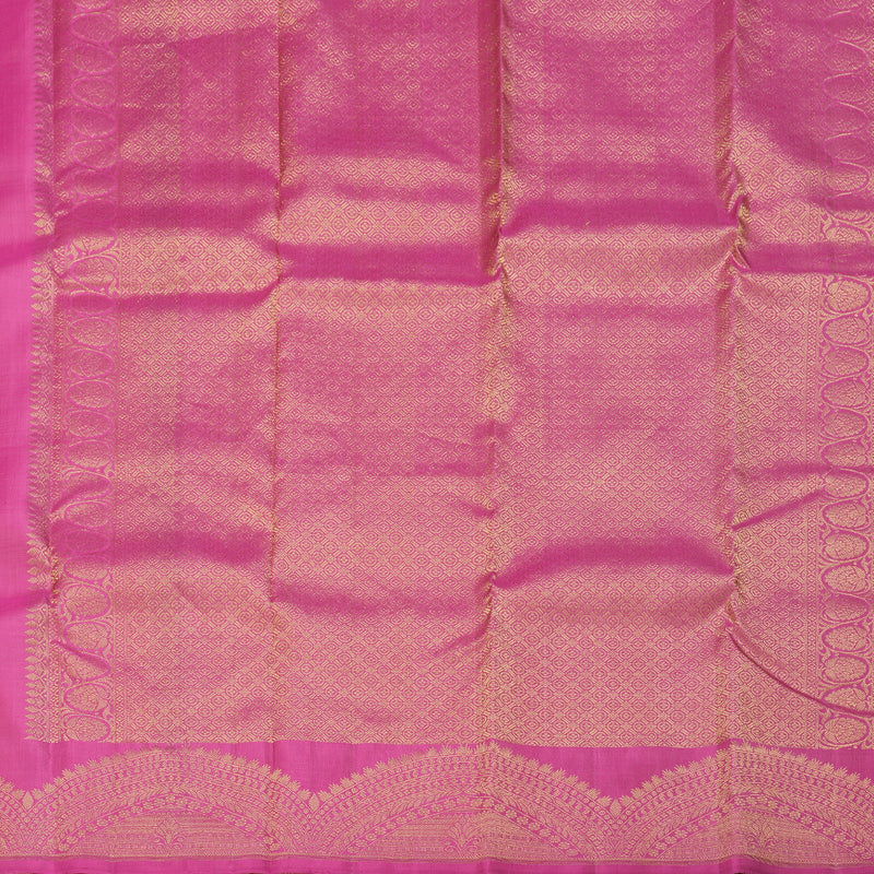 Hayagrivas Rose Pink Handloom Kanjivaram Silk Saree KBD1551A6-3