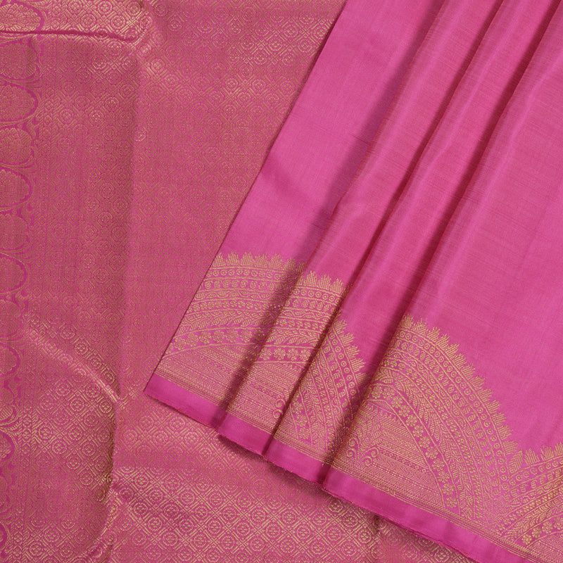 Hayagrivas Rose Pink Handloom Kanjivaram Silk Saree KBD1551A6-3
