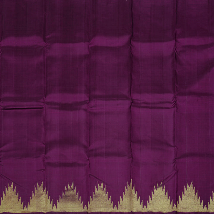 Hayagrivas Dark Purple Handloom Kanjivaram Silk Saree KBD1551A6-7