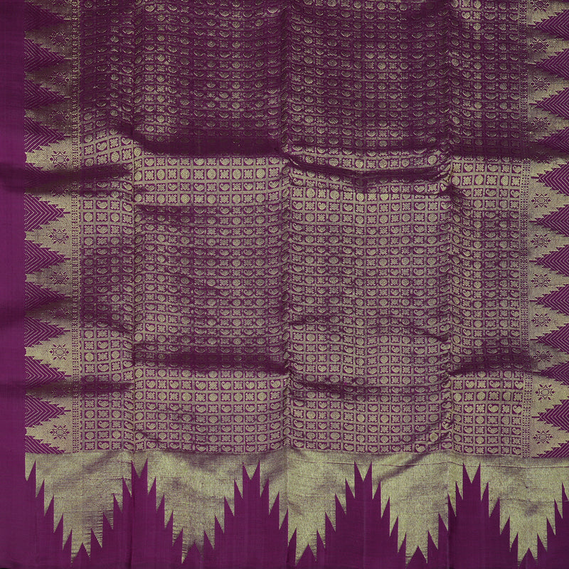 Hayagrivas Dark Purple Handloom Kanjivaram Silk Saree KBD1551A6-7