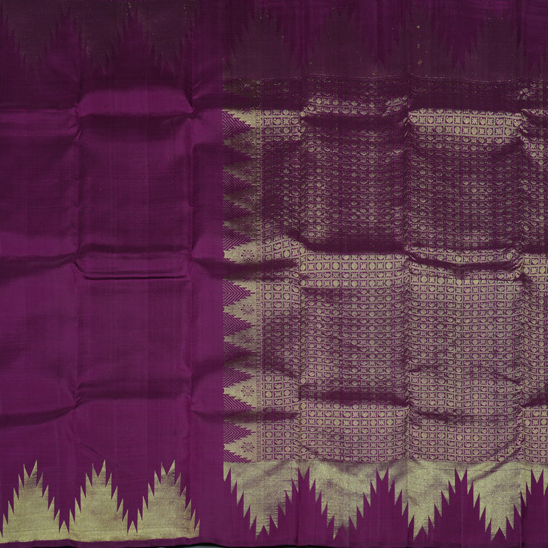 Hayagrivas Dark Purple Handloom Kanjivaram Silk Saree KBD1551A6-7